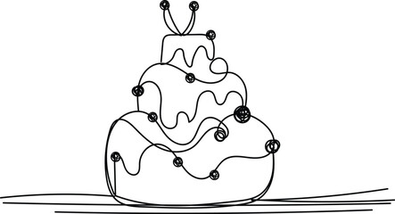 coloring page of a cake