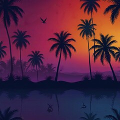 Obraz premium Lightning Highlights a Tropical Wonderland 