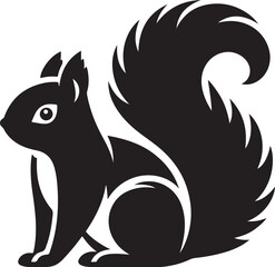 Squirrel vector illustration, Squirrel black silhouette icon