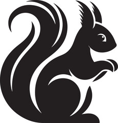 Squirrel vector illustration, Squirrel black silhouette icon