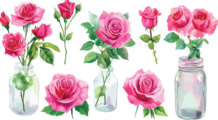 Naklejka premium bouquet of pink roses