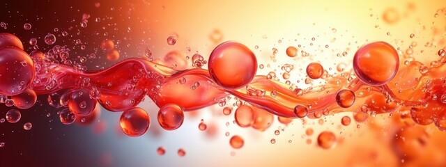 Fluid Dynamics Abstract Red Spheres Liquid Flow Medicine Anatomy Bloodstream