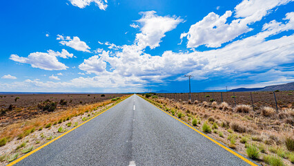 Travelling through endless straights in the rural South Africa