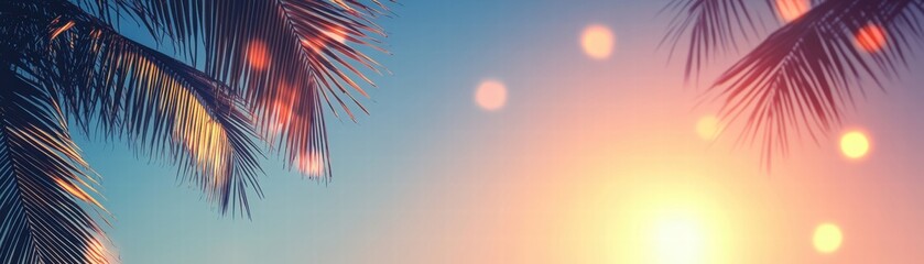 Obraz premium Relaxing sunset over tropical beach nature photography warm colors tranquil environment aesthetic viewpoint vacation vibes