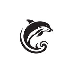 Elegant dolphin vector logo design