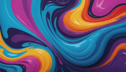 Fototapeta premium Abstract colorful fluid liquid paint background swirls