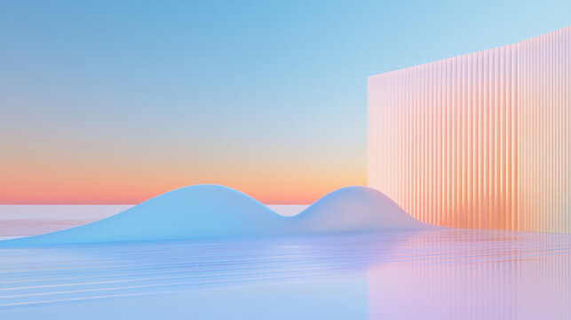 Surreal Landscape with Abstract Shapes - Powered by Adobe