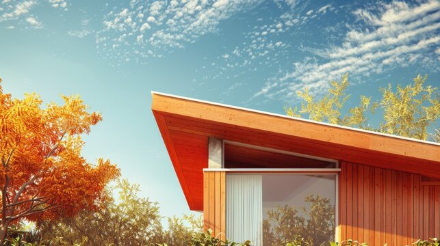 Skillion Roof: A roof with a single, steeper slope, providing a modern, minimalist appearance and ensuring excellent drainage while contributing to an architectural statement.
