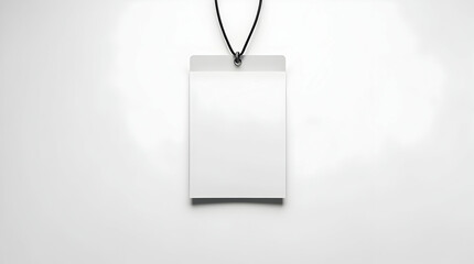 Blank ID badge on a lanyard with a clean white background, ready for customization with logos and text. Generated by AI.