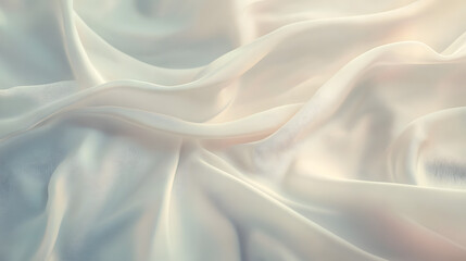 Obraz premium Soft, flowing white fabric with delicate folds and subtle light reflections. Elegant and luxurious texture, perfect for backgrounds or fashion imagery.