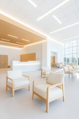 Modern Hospital Waiting Area with Bright Lighting