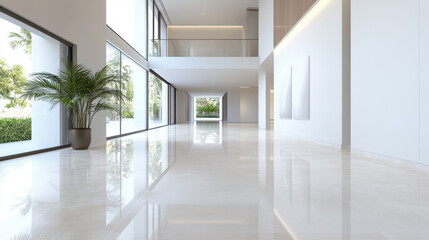 Obraz premium Modern Luxury Lobby with Marble Flooring
