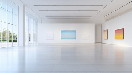 Obraz premium Modern Art Gallery with Abstract Paintings