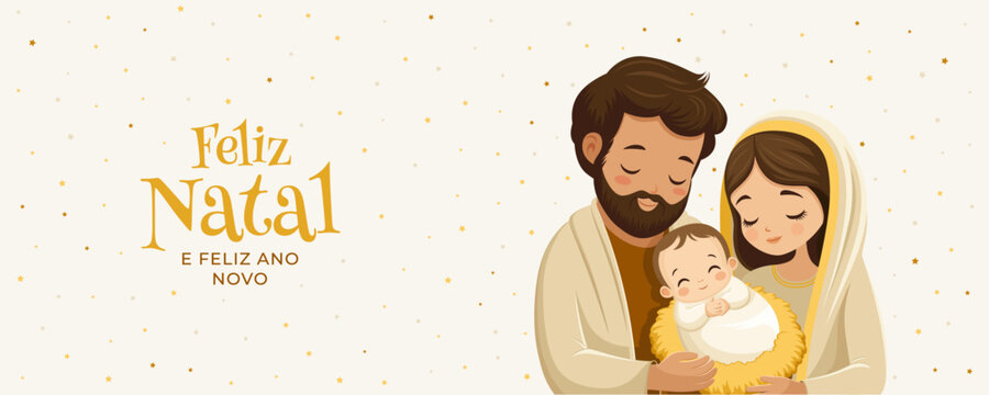 Noite de Natal. Nascimento de Jesus Cristo. Feliz Natal. familia sagrada	
