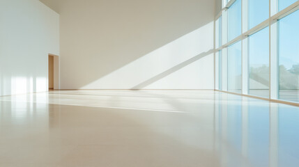 Fototapeta premium Modern Minimalist Interior with Large Windows