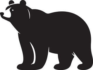 Bear Silhouette Vector Illustration, Bear icon, Bear silhouette