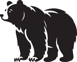Bear Silhouette Vector Illustration, Bear icon, Bear silhouette