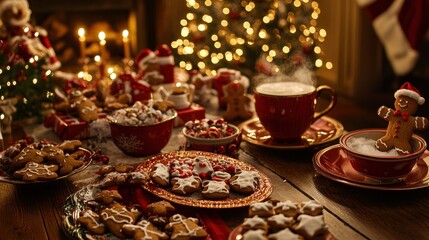 Fototapeta premium Christmas Eve Treats and Hot Cocoa