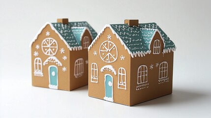 Adorable Handcrafted Cardboard Gingerbread Houses for Christmas