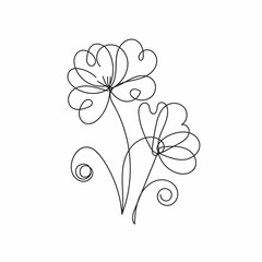 Hand drawn flat design simple flower outline