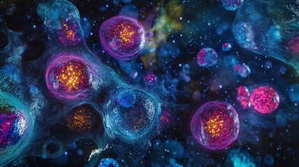 Microscopic view of animal cancer cells showing uncontrolled proliferation and metastasis. Concept Cancer Cells, Uncontrolled Proliferation, Metastasis, Animal Cells, Microscopic View