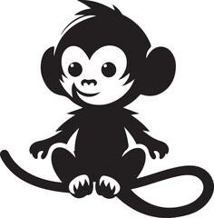 A cute monkey vector illustration, monkey vector art