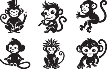 Fototapeta premium A cute monkey vector illustration, monkey vector art