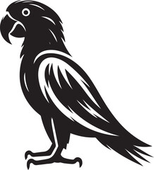 Simple black Parrot Silhouette vector illustration and Art