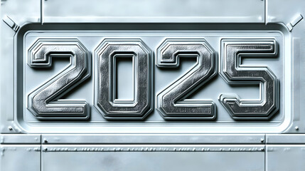 Obraz premium 2025 New Year 3D Render