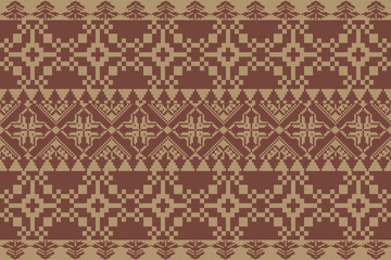 Art Abstract with Pixel Art Designs. Traditional Cross Stitch needlework. Geometric Ethnic Pattern, Embroidery, Textile Ornamental, Fabric, Hand Stitch Pattern, Cultural Stitching Pixel Art
