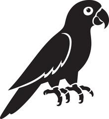 Simple black Parrot Silhouette vector illustration and Art