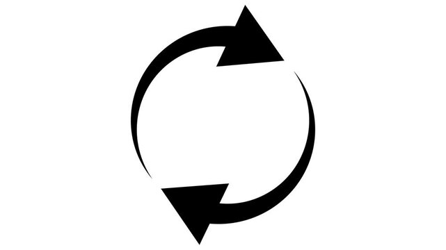 Loading, Reloading, Refresh Waiting, Syncing Arrows Rotating Sign Symbol Animation 4k Motion Graphics Video Footage with No Background