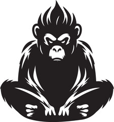 Angry Monkey vector, Angry Monkey silhouette vector art