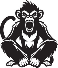 Angry Monkey vector, Angry Monkey silhouette vector art