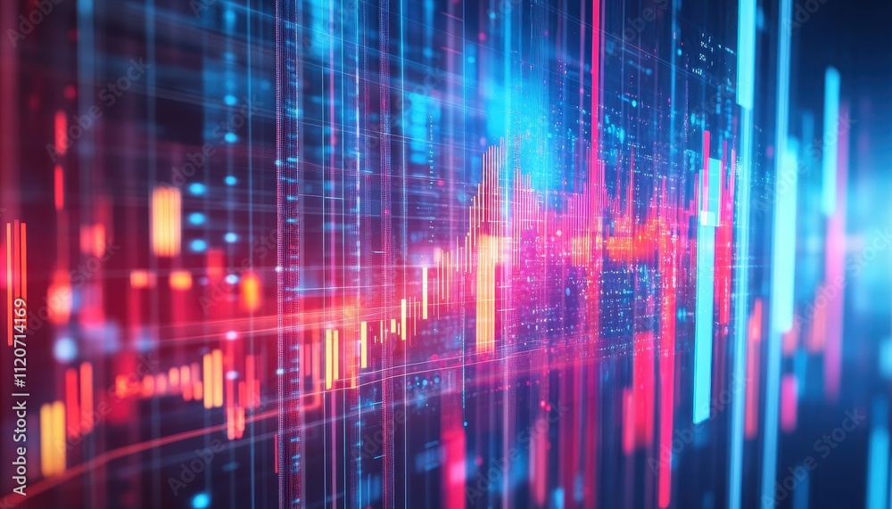 Aufkleber abstract digital data visualization showing financial charts