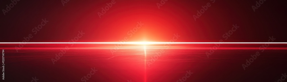 Poster Red Horizon Bright Light Line Abstract Image