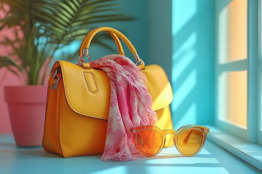 Yellow Handbag and Sunglasses Flat Lay Fashion Accessories Trendy Summer Style Blog