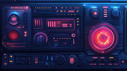 Fototapeta premium Futuristic Tech Interface Panel