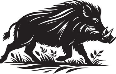Vector Illustration Design of the silhouette of a wild boar © Hai