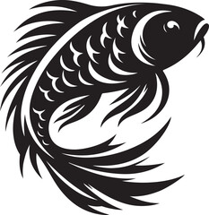 Fototapeta premium Koi Carp Silhouette vector illustration design