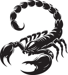 Silhouette Vector illustration of a black scorpion