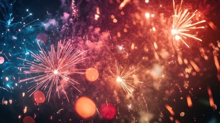 Fototapeta premium Fireworks Night Sky Celebration