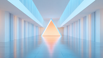 Modern Architectural Interior with Triangular Light