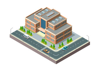 Obraz premium Isometric modern school building