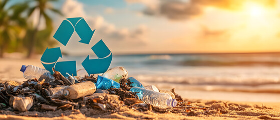 Various recycling and waste disposal activities and green space, loving the world, a green world for a friendly environment