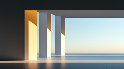 Naklejka premium Modern Architecture with Ocean View