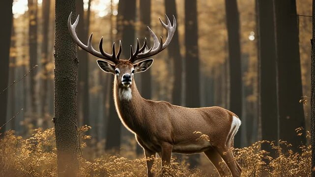 cerf cervide video brame bois cor foret roi fier mammifere stag cervidae hunt forest corn king proud mammal wild