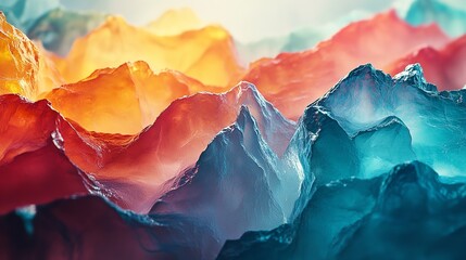 Obraz premium Vibrant Abstract Vector Background Flowing and Curling Watercolor Waves with Colorful Textures.