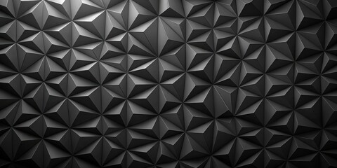 Fototapeta premium Black abstract background with parametric low poly triangle design for presentation template, rendering, geometric