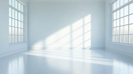 Minimalist White Room with Sunlight